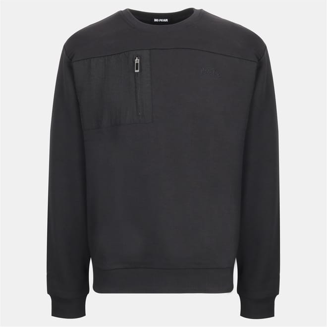 Crew Neck Long Sleeve Sweatshirt with Chest Pocket