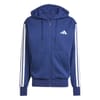 Mens Essentials Fleece 3 Stripes Full Zip Hoodie