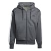 Mens Essentials Fleece 3 Stripes Full Zip Hoodie