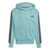 Mens Essentials Fleece 3 Stripes Full Zip Hoodie