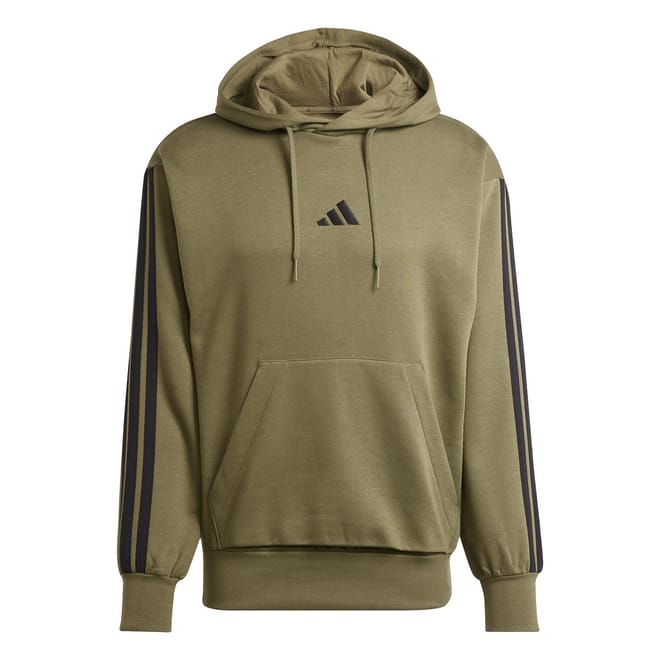 Mens Fleece 3 Stripes Hoodie