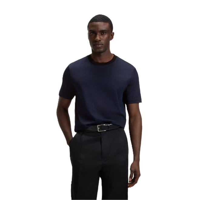 Crew Neck Ribbed Collar Short Sleeve T-Shirt