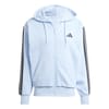 Mens Essentials Fleece 3 Stripes Full Zip Hoodie
