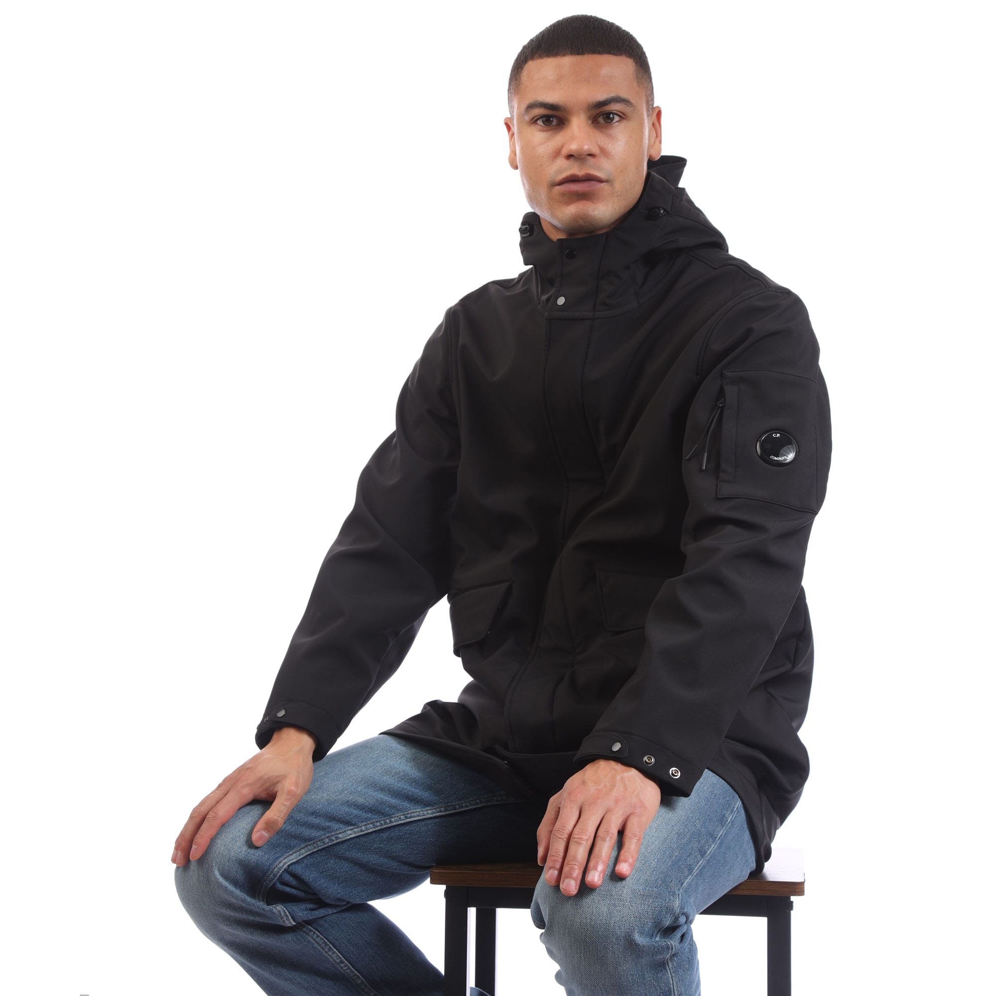 Black C.P. Company Shell-R Hooded Parka Jacket - Get The Label