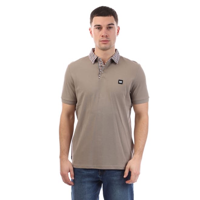 Mens Nicks Check Collar Polo Shirt