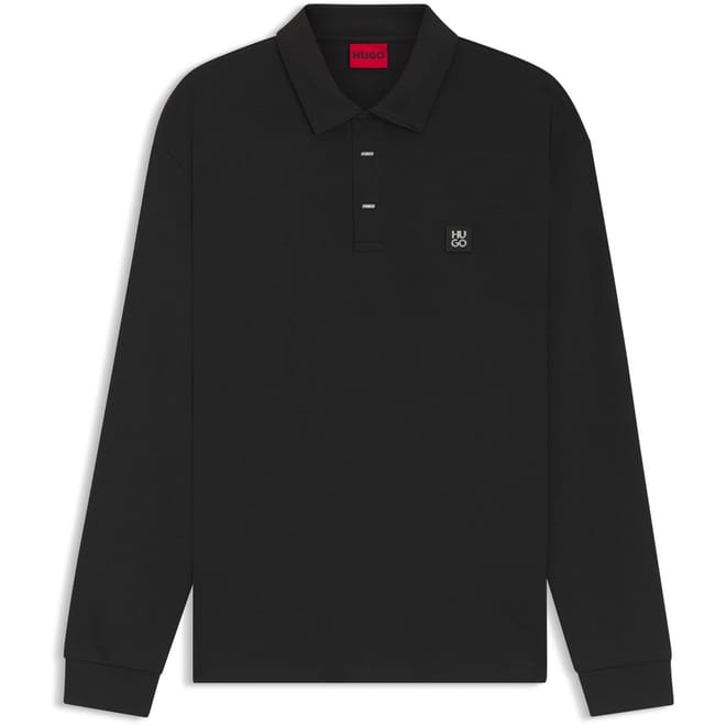 Collared Neck Long Sleeve Polo Shirt
