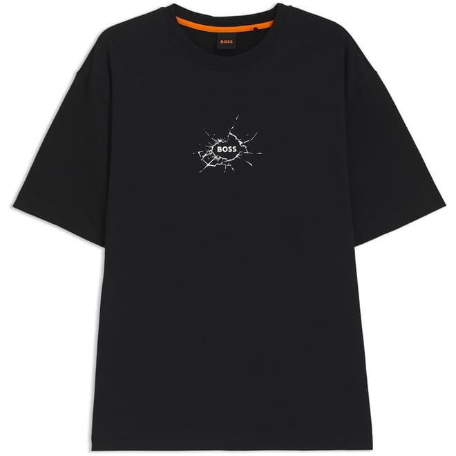 Graphic Crew Neck Drop Shoulder Jersey T-Shirt