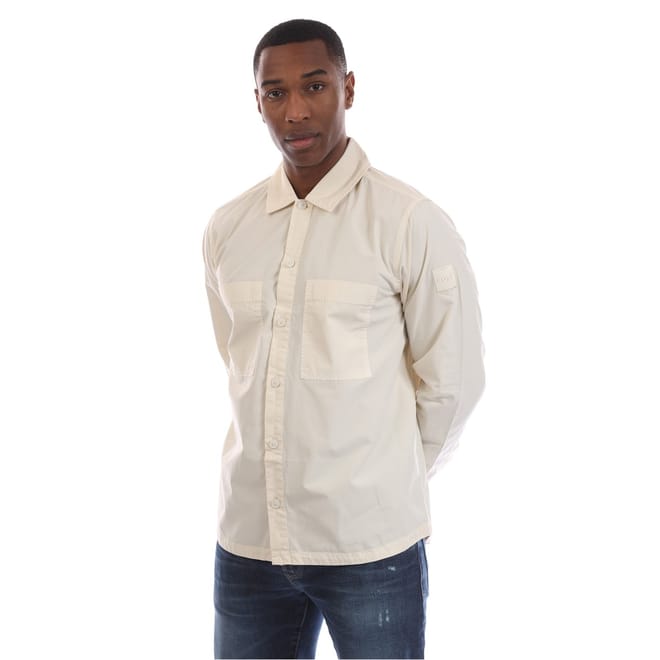 Collared Neck Long Sleeve Shirt with Chest Pocket