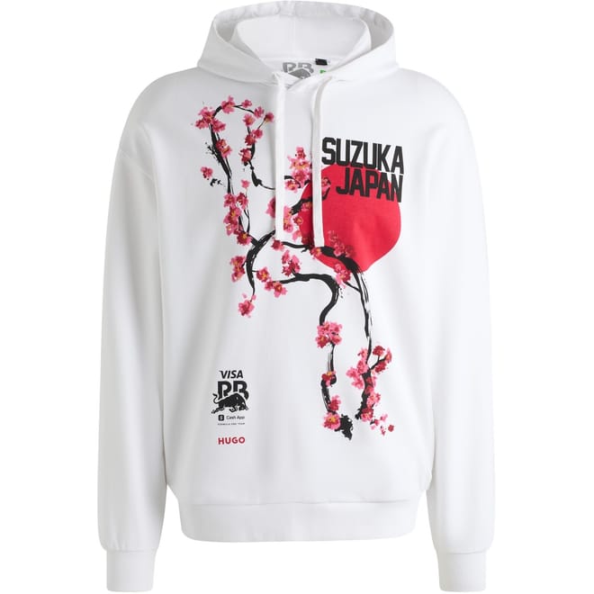 Aquatic Print Hooded Neck Long Sleeve Sweatshirt