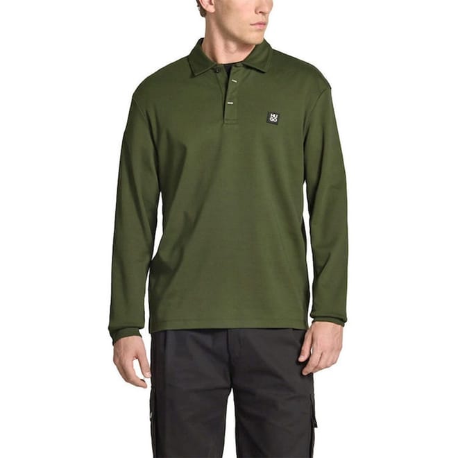 Collared Neck Long Sleeve Polo Shirt