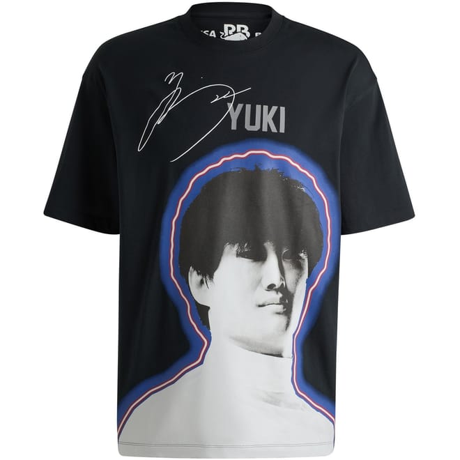 Yuki Text Graphic Crew Neck Short Sleeve T-Shirt