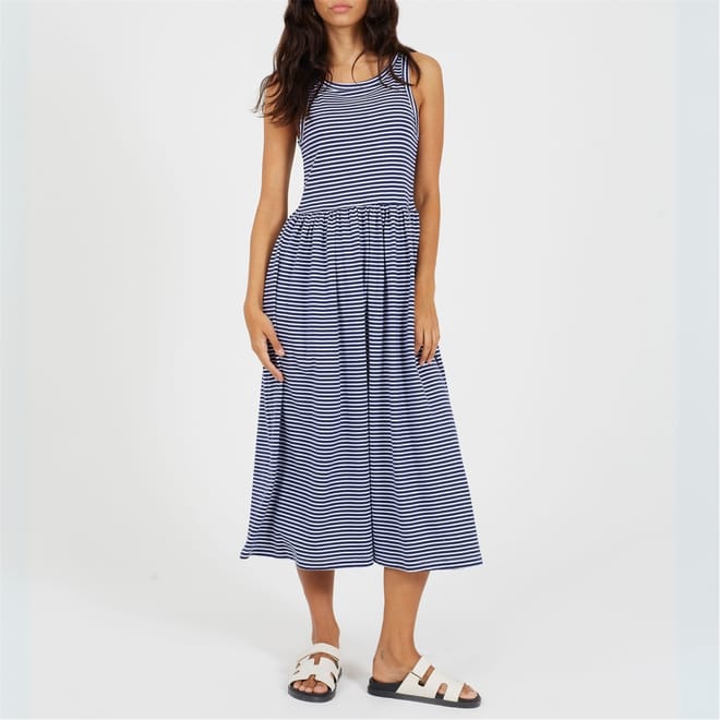 Scoop Neck Sleeveless Midi A-Line Dress