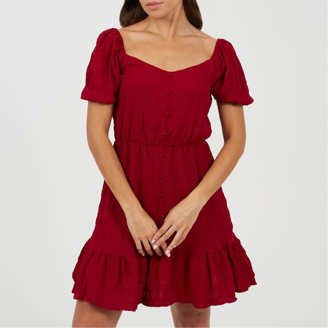 Sweetheart Neck Short Sleeve Babydoll Dress