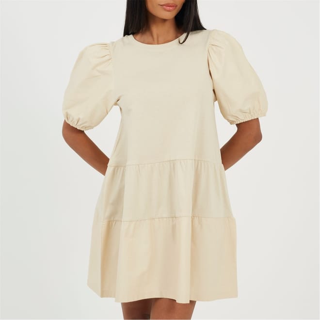 Crew Neck Short Sleeve Mini Dress