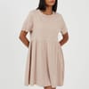 Crew Neck Short Sleeve Mini Babydoll Dress