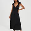 V-Neck Short Sleeve Maxi A-Line Dress