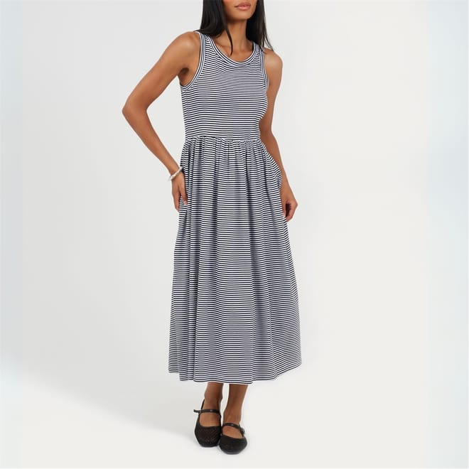 Scoop Neck Sleeveless Midi A-Line Dress