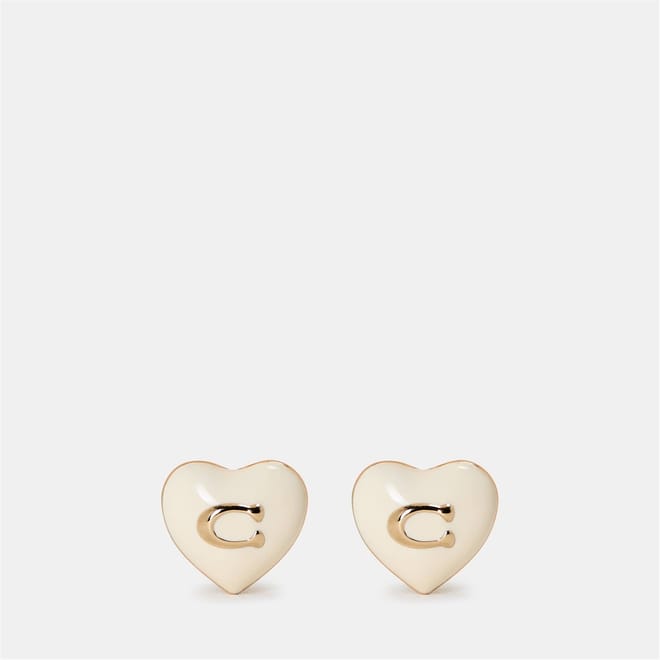 Heart Pearl Stud Earrings