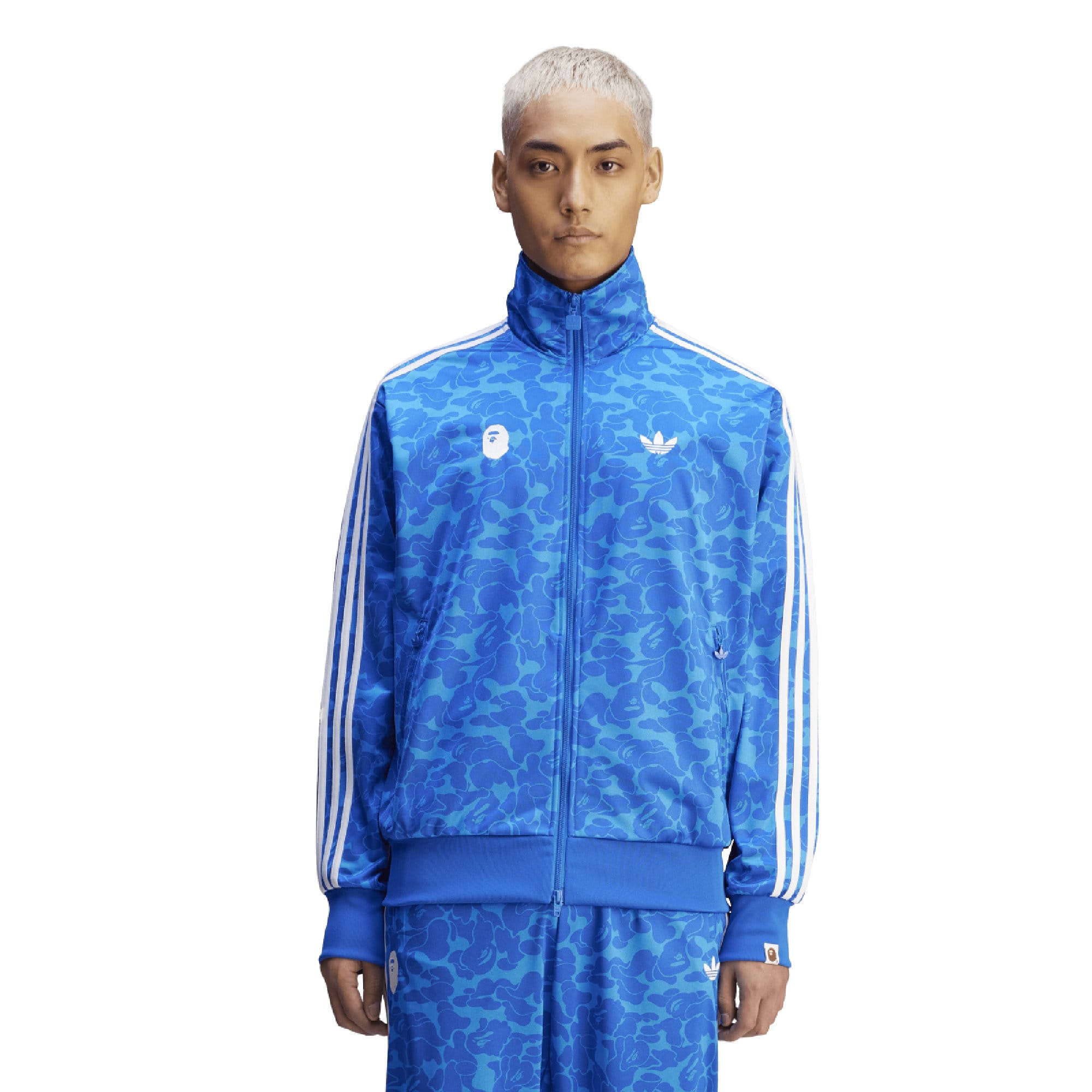 Blue adidas Originals Bape Firebird Track Top - Get The Label