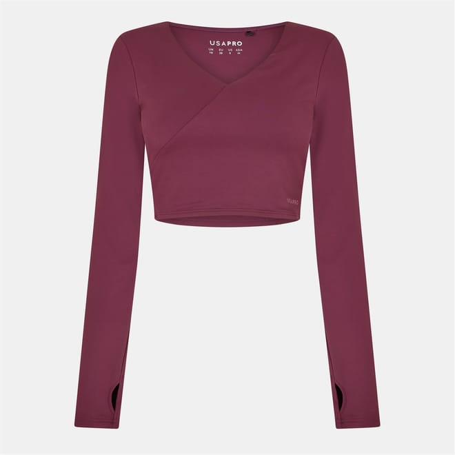 Womens Pro Wrap Front Top