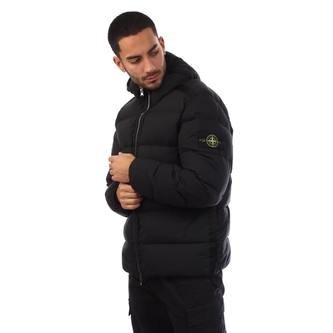 Nylon Hooded Down Jacket
