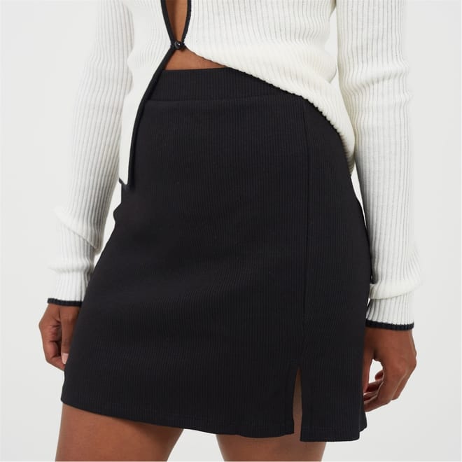 Womens Mini Skirt With Split Hem Detail