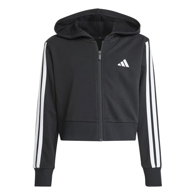 Essentials Girls 3 Stripes Zip Track Top Hoodie