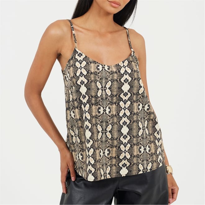 Womens Flowy Cami In Snake Print
