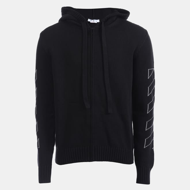 Diagonal Outline Zip Hoodie