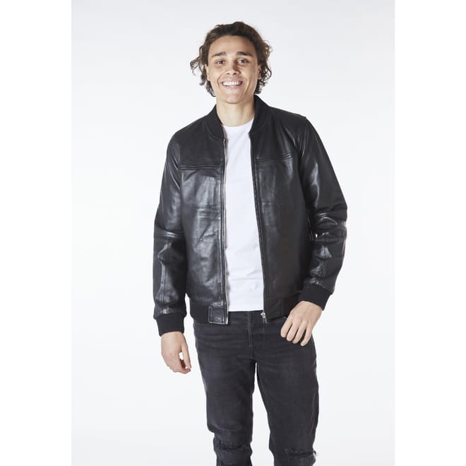 Mikey Leather Bomber Jacket