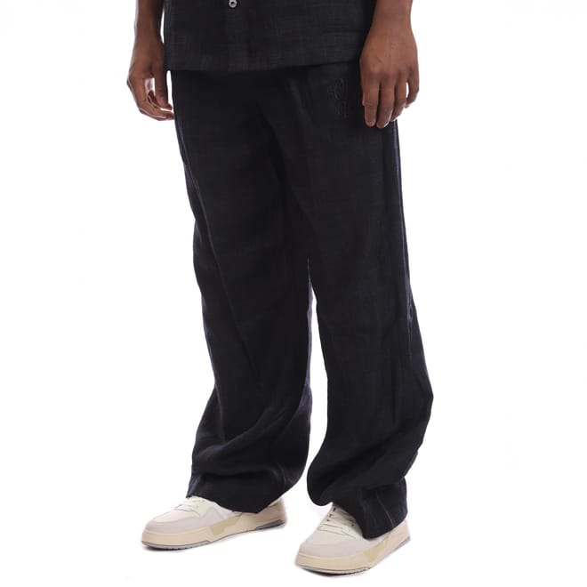 90s Logo Linen Baggy Tapered Pants