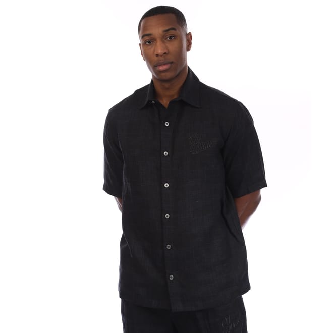 90s Logo Linen Bowling Shirt