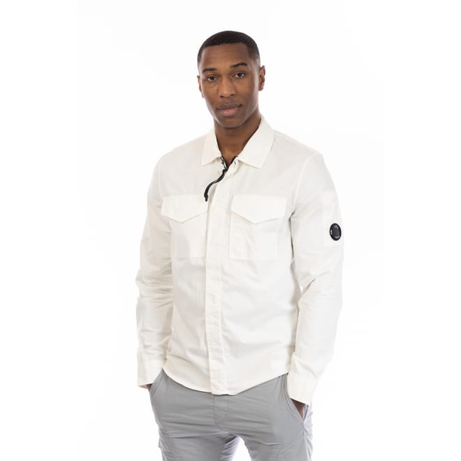 Organic Gabardine Zipped Overshirt