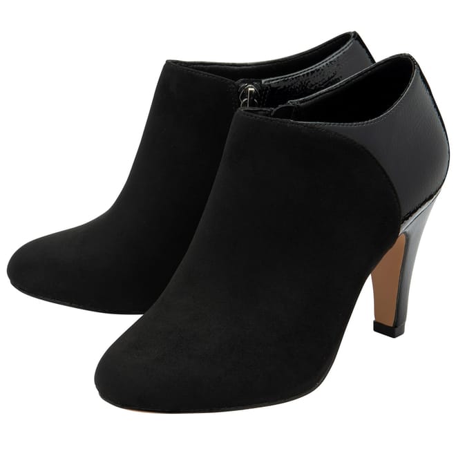 Allie Black  And  Patent Stiletto Heel Shoe Boots
