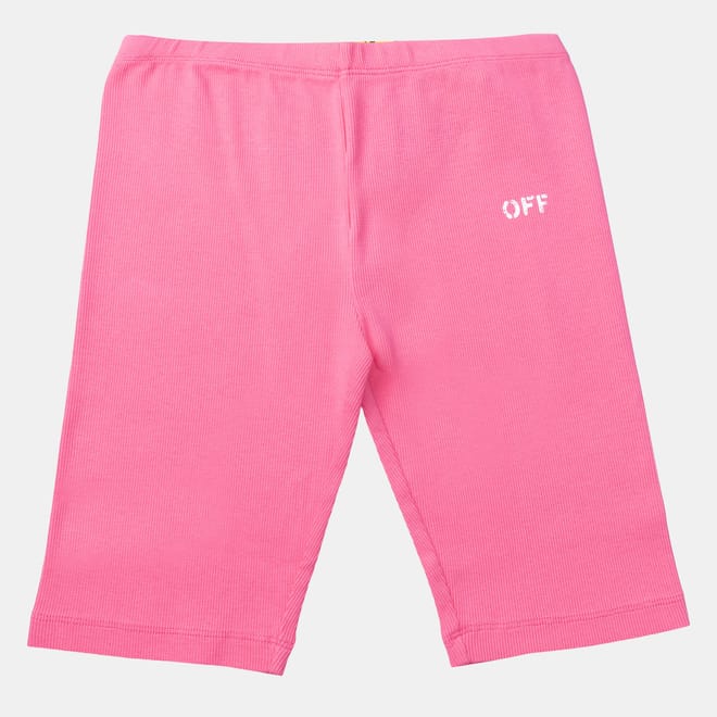 Juniors Off Stamp Plain Ribbed Shorts