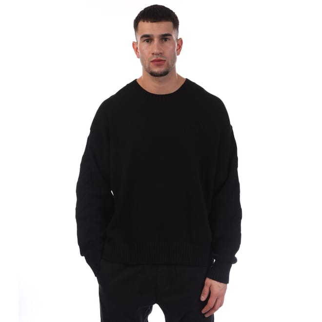 3D Diagonal Knit Crewneck Sweatshirt