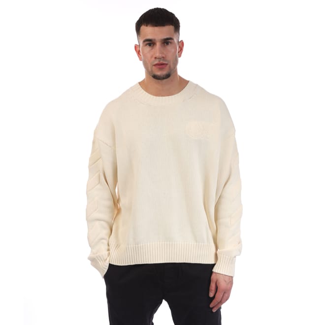 3D Diagonal Knit Crewneck Sweatshirt