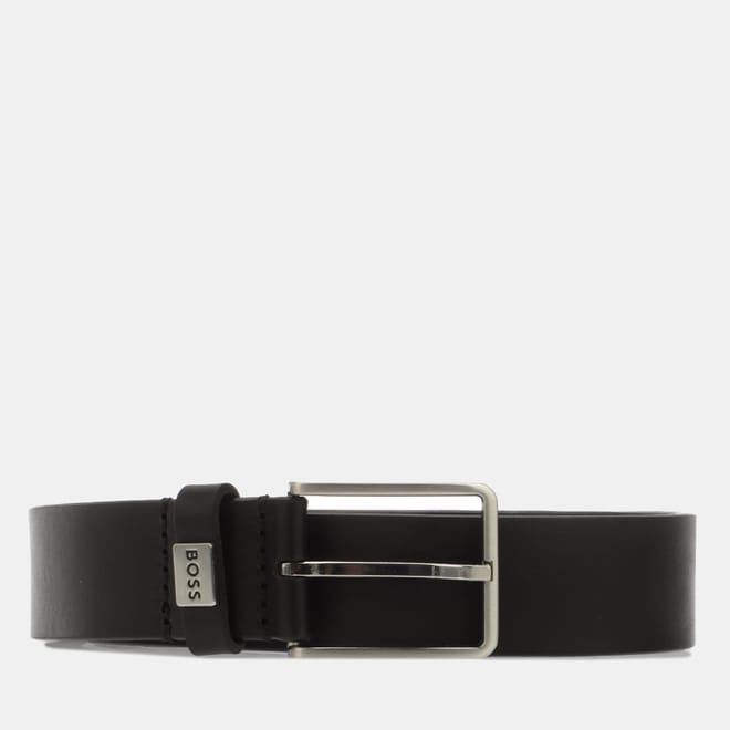 Elio Italian Leather Belt with Logo Keeper