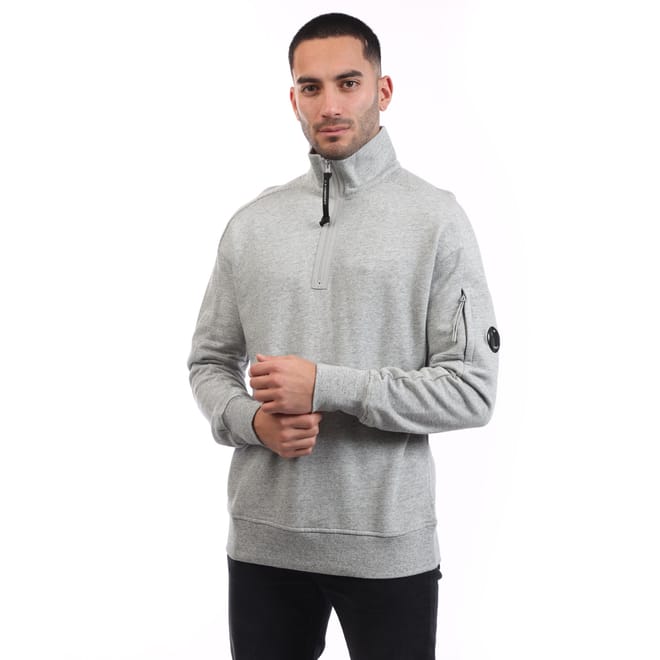 Diagonal Raised Fleece Half-Zip Sweatshirt