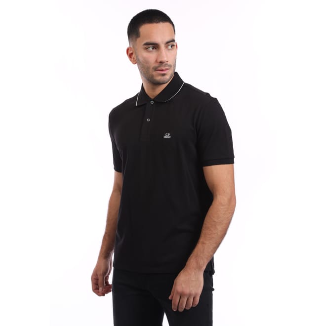 Stretch Piquet Striped Collar Polo Shirt