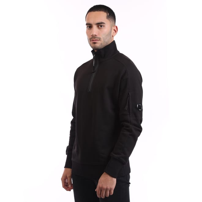 Diagonal Raised Fleece Half-Zip Sweatshirt