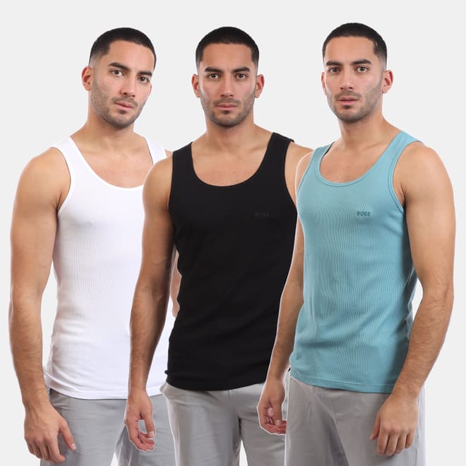 3 Pack of Ribbed Cotton Underwear Vests