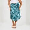 Womens Plus Size All Over Print Midi Skirt