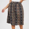 Womens Plus Size All Over Print Midi Skirt