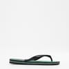 Womens Hav. Brasil Fresh Black Black Leaf Flip Flops