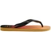 Mens Hav. Brasil Fresh Black Black Leaf Flip Flops