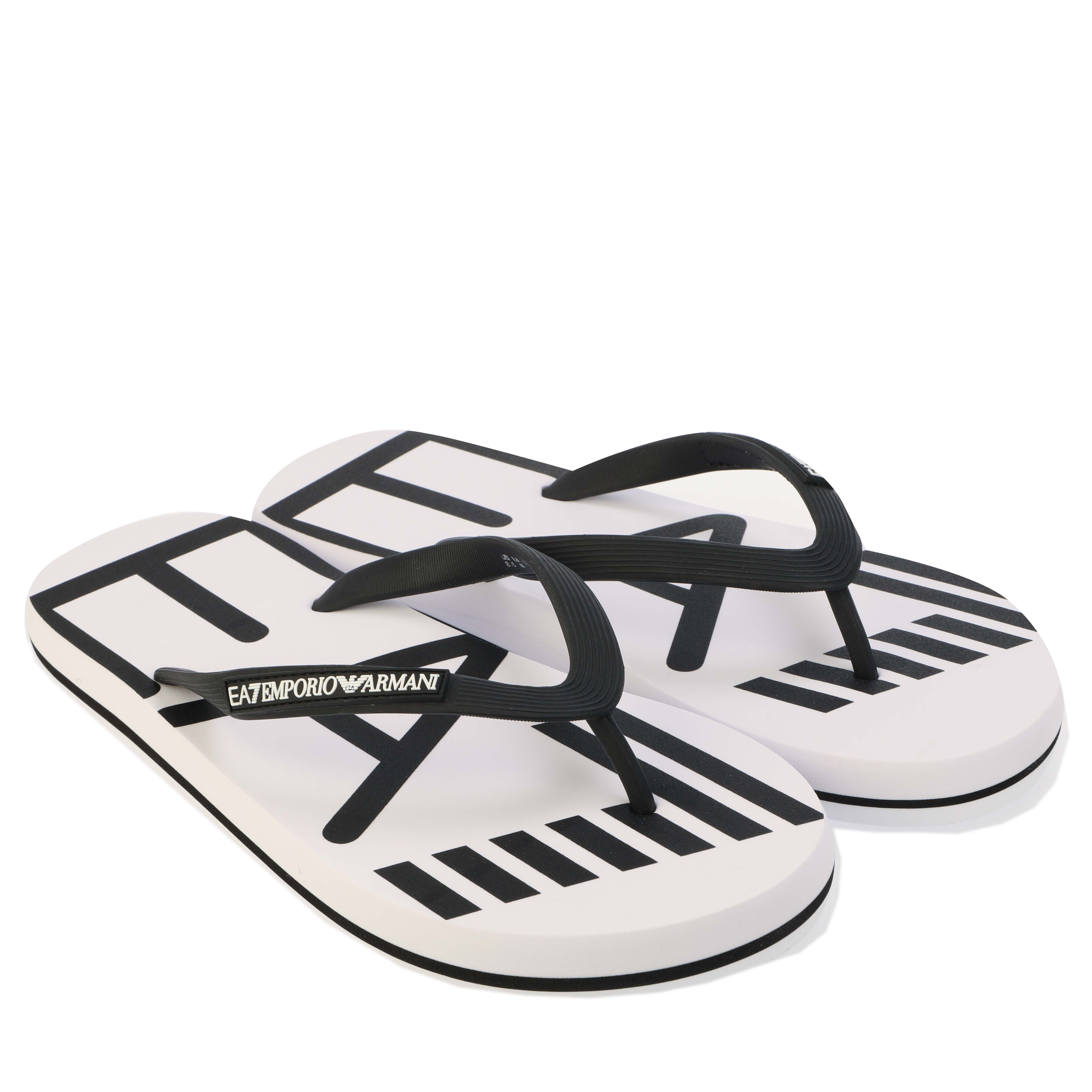 White Emporio Armani EA7 Mens Flip Flops Get The Label