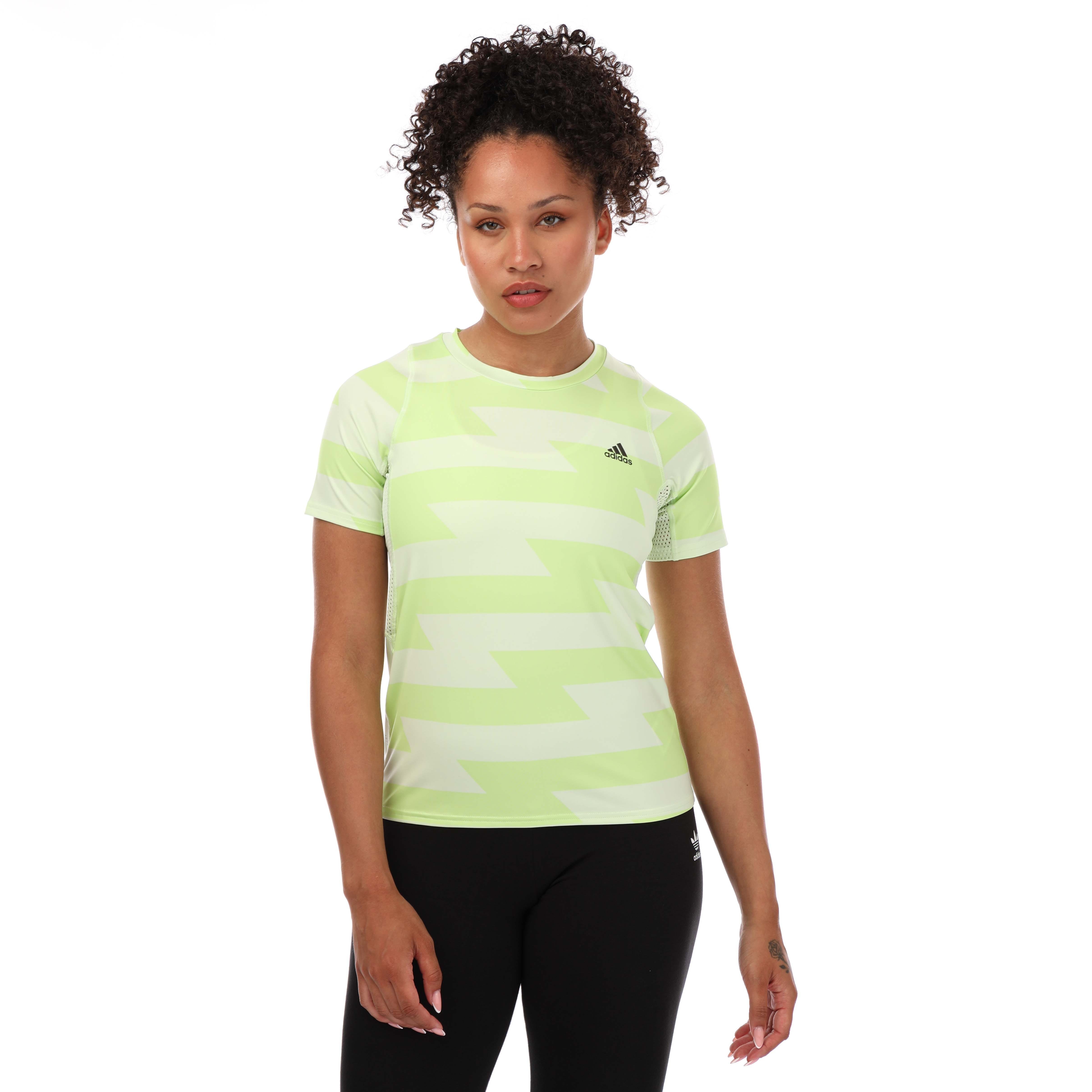 Lime adidas Womens Fast Allover Print T Shirt Get The Label