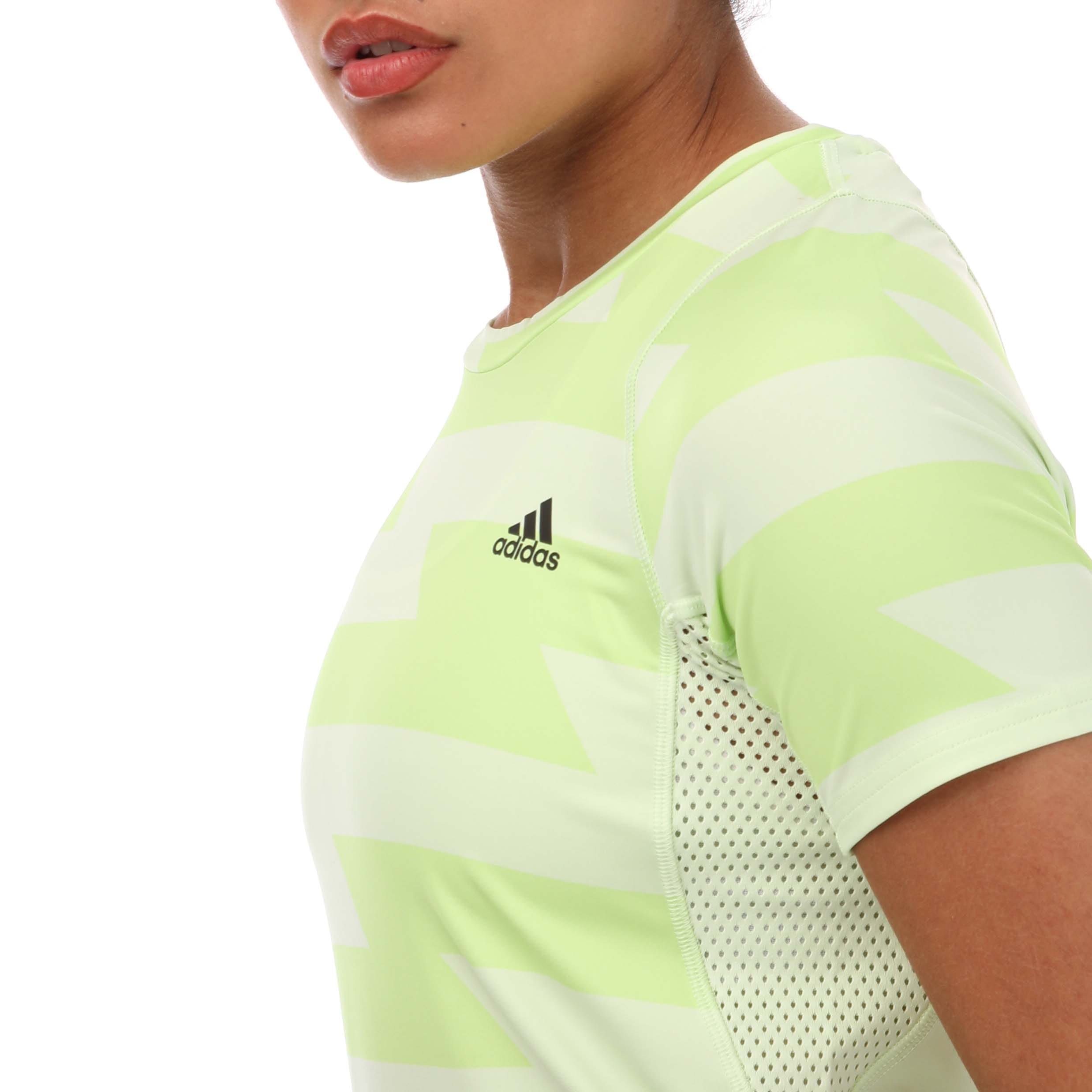 Lime adidas Womens Fast Allover Print T Shirt Get The Label