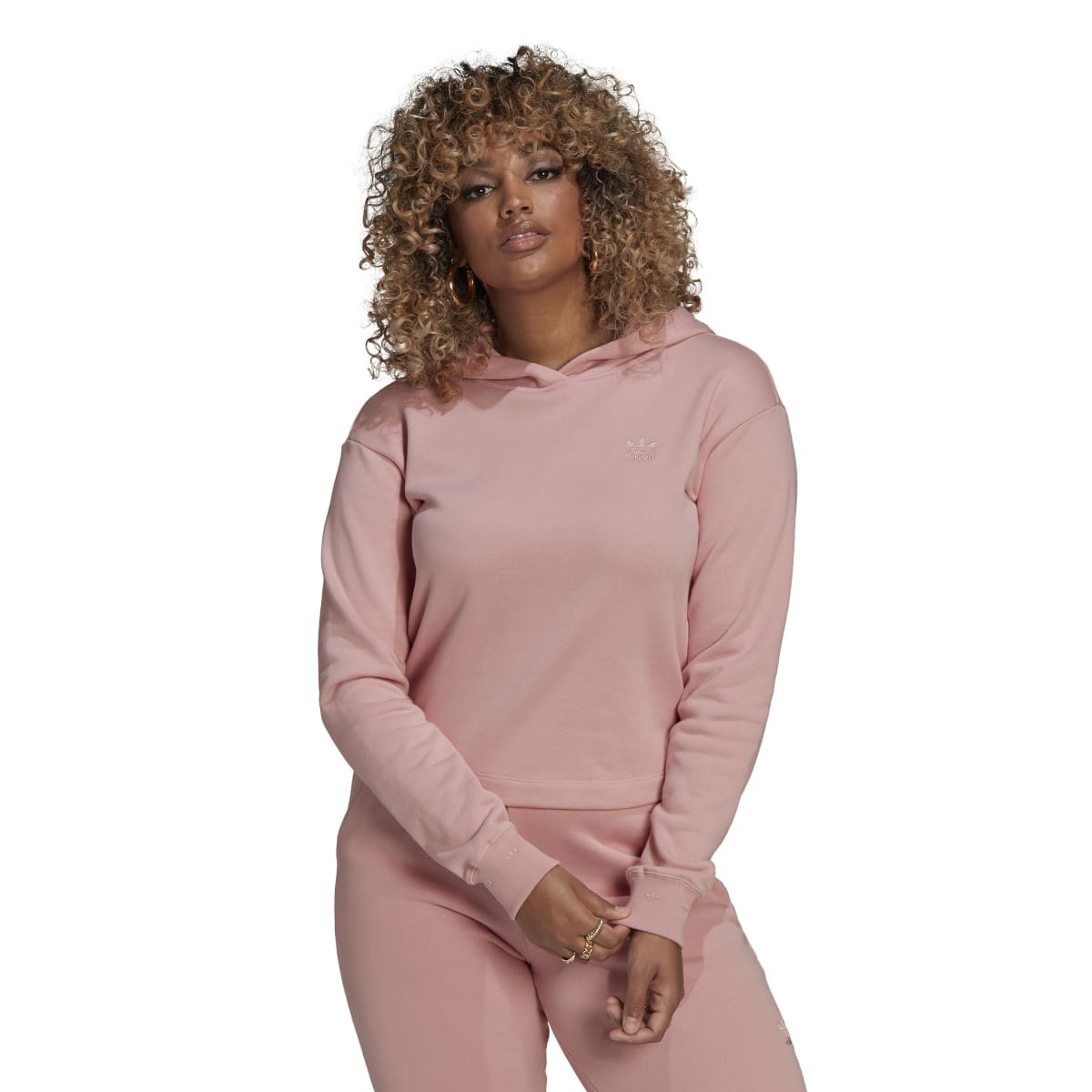 Pink adidas Originals Cropped Hoodie Get The Label